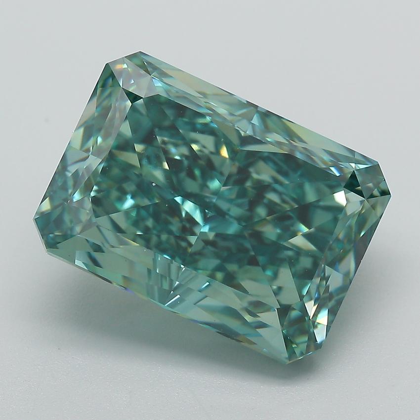 10.58 Ct. Fancy Vivid Green Radiant Lab Grown Diamond