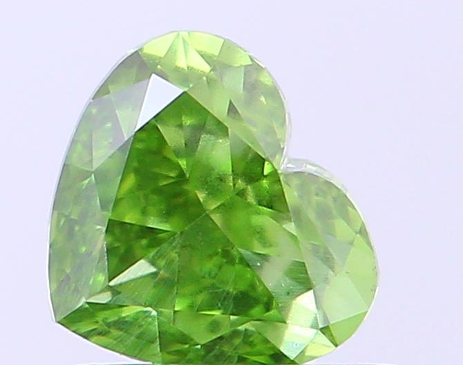 0.85 Ct. Fancy Vivid Green Heart Lab Grown Diamond