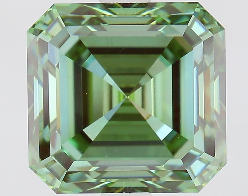 2.81 Ct. Fancy Vivid Green Asscher Lab Grown Diamond