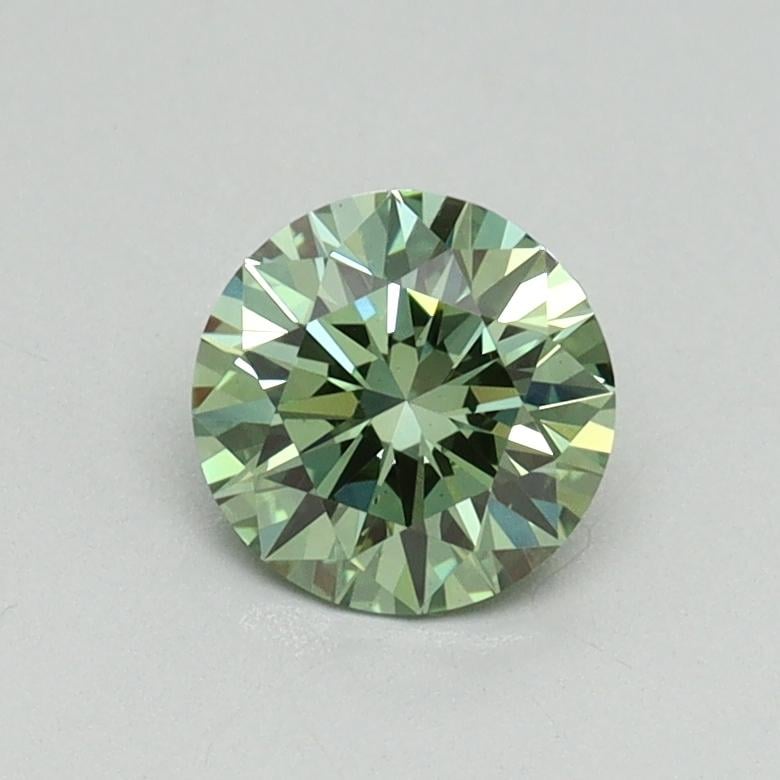 0.70 Ct. Fancy Vivid Pacific Green Round Lab Grown Diamond