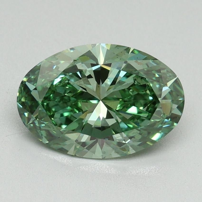 1.64 Ct. Fancy Vivid Green Oval Lab Grown Diamond