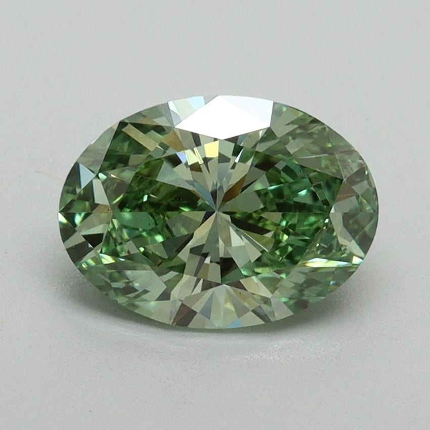 1.33 Ct. Fancy Vivid Green Oval Lab Grown Diamond