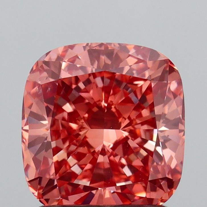 1.53 Ct. Fancy Vivid  Pink Cushion Lab Grown Diamond