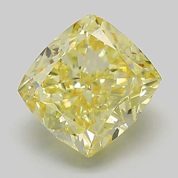 2.06 Ct. Fancy Intense  Yellow Cushion Lab Grown Diamond