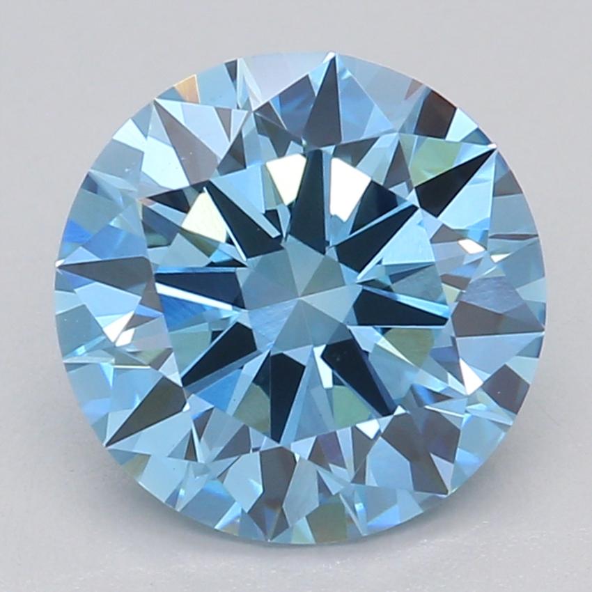 1.54 Ct. Fancy Intense Blue Round Lab Grown Diamond