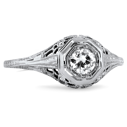 Art Nouveau Diamond Vintage Ring | Nandita | Brilliant Earth