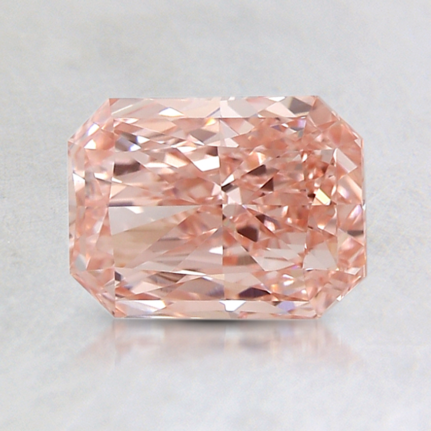 1.01 Ct. Fancy Orangy Pink Radiant Lab Created Diamond