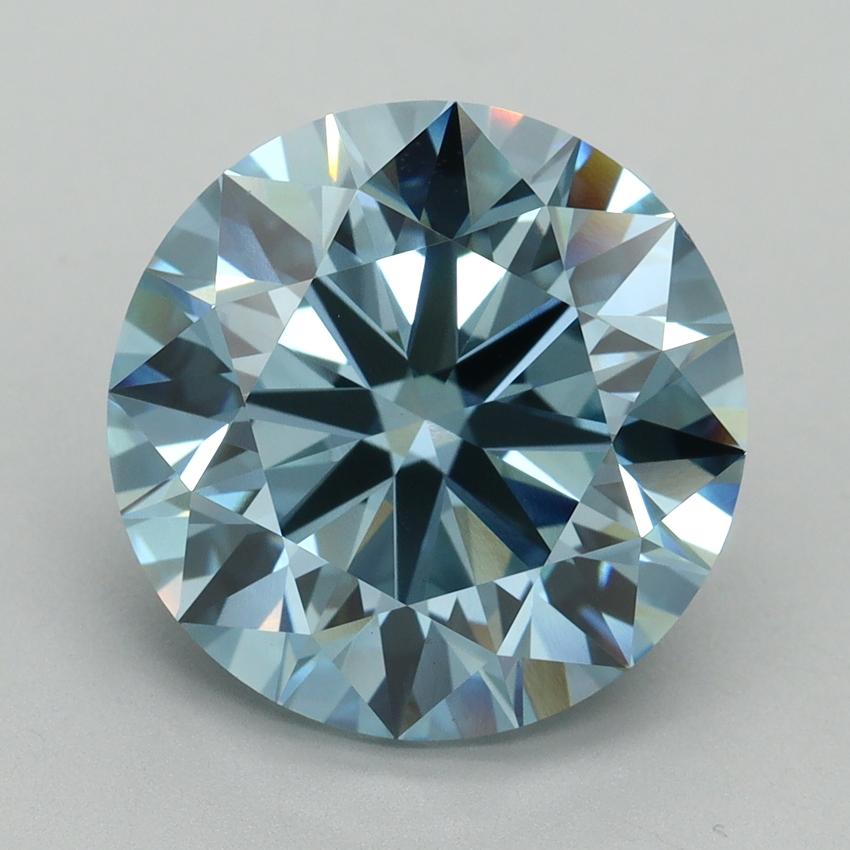 7.06 Ct. Fancy Vivid Blue Round Lab Grown Diamond