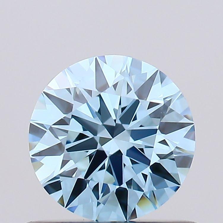 0.57 Ct. Fancy Vivid Blue Round Lab Grown Diamond