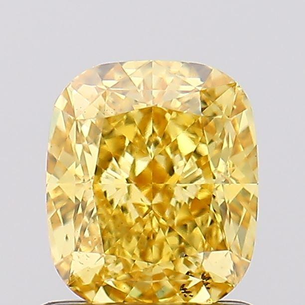 1.20 Ct. Fancy Vivid Yellow Cushion Lab Grown Diamond