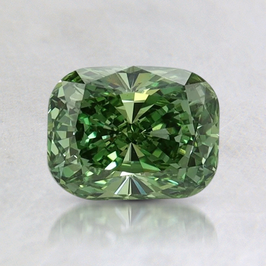 0.9 Ct. Fancy Vivid Pacific Green Cushion Lab Grown Diamond