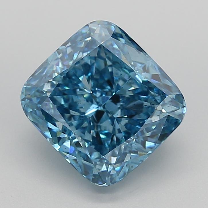 4.01 Ct. Fancy Vivid  Blue Cushion Lab Grown Diamond