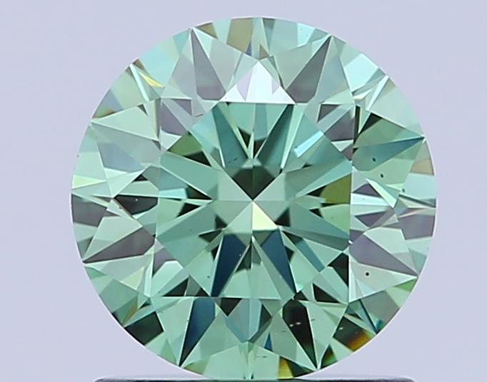1.10 Ct. Fancy Vivid Green Round Lab Grown Diamond