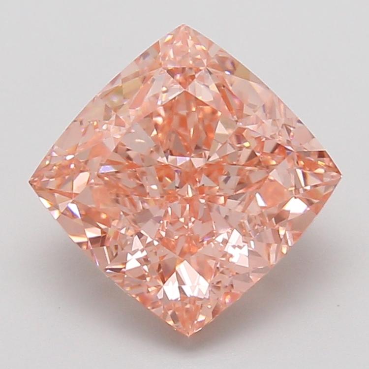 4.08 Ct. Fancy Vivid Pink Cushion Lab Grown Diamond