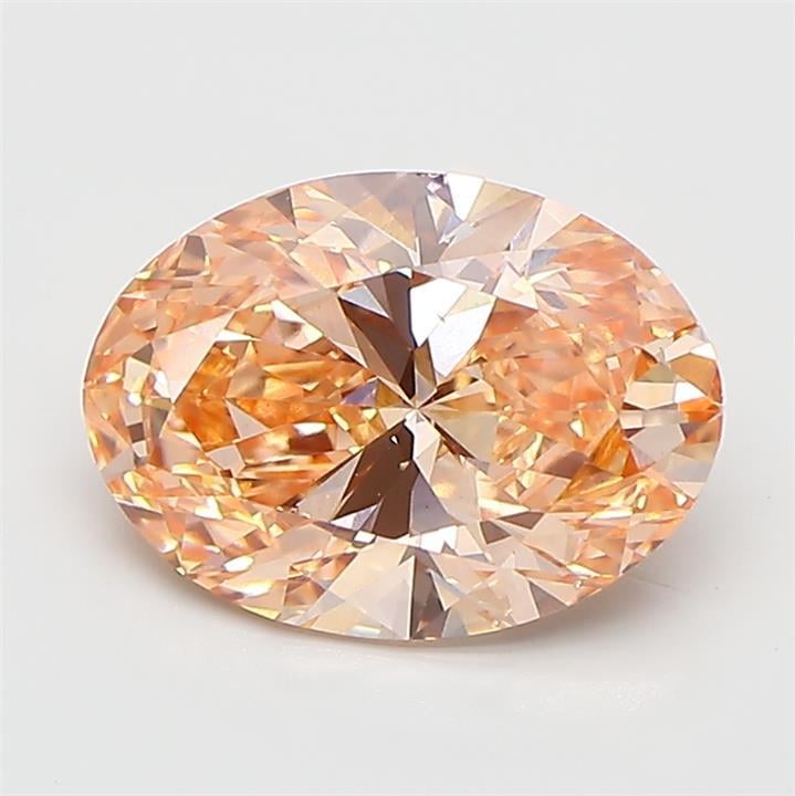 3.01 Ct. Fancy Vivid Pink Orange Oval Lab Grown Diamond