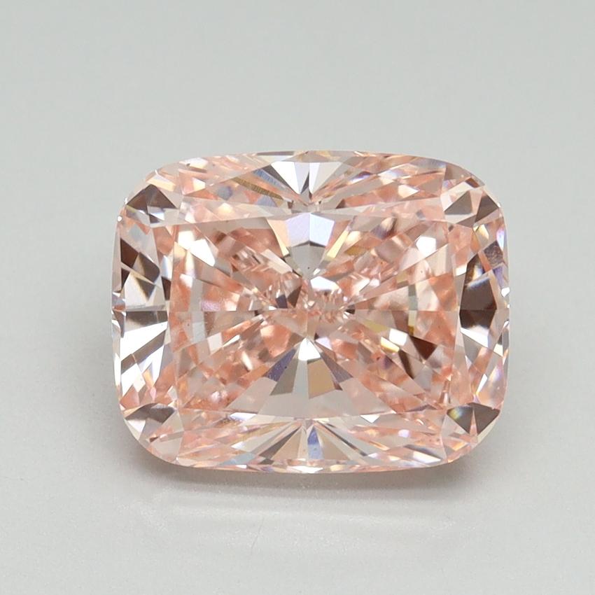 3.07 Ct. Fancy Vivid Pink Cushion Lab Grown Diamond
