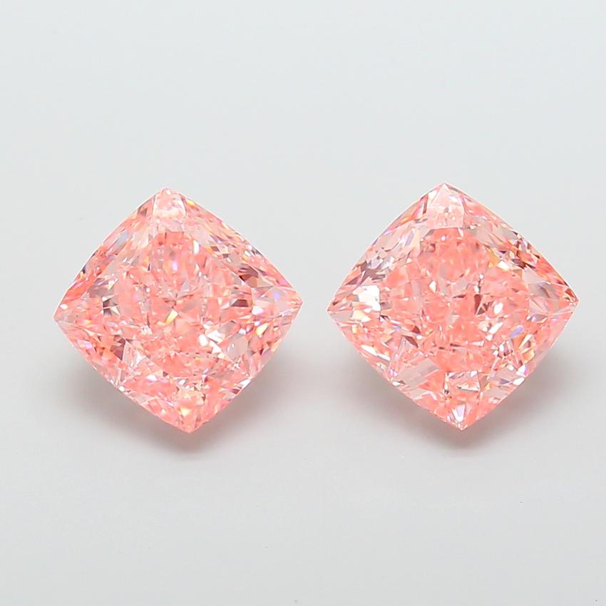 4.71 Ct. Fancy Vivid  Pink Cushion Lab Grown Diamond