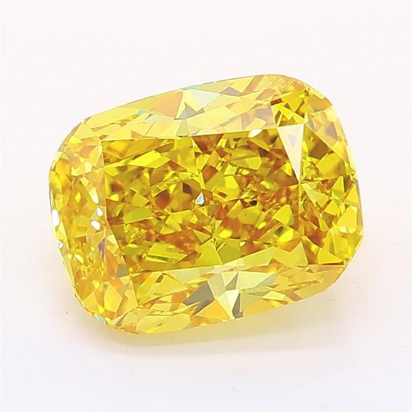 2.52 Ct. Fancy Vivid Yellow Cushion Lab Grown Diamond