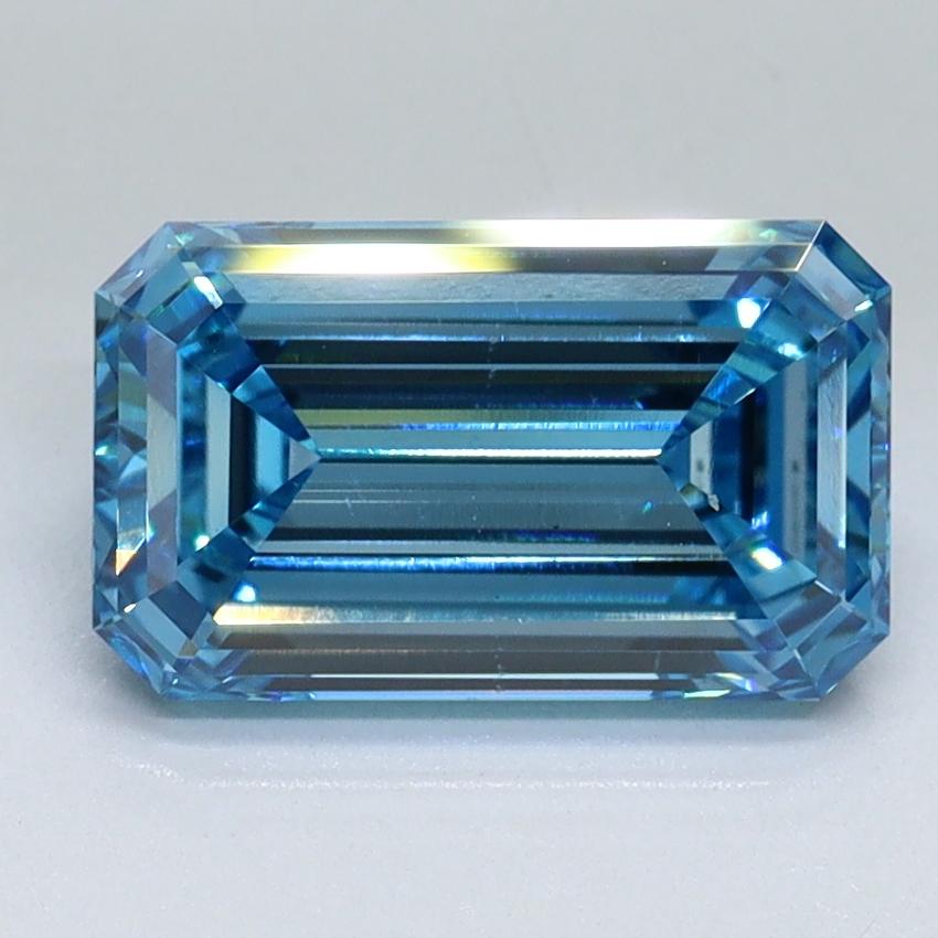 2.01 Ct. Fancy Vivid Malibu Blue Emerald Lab Grown Diamond