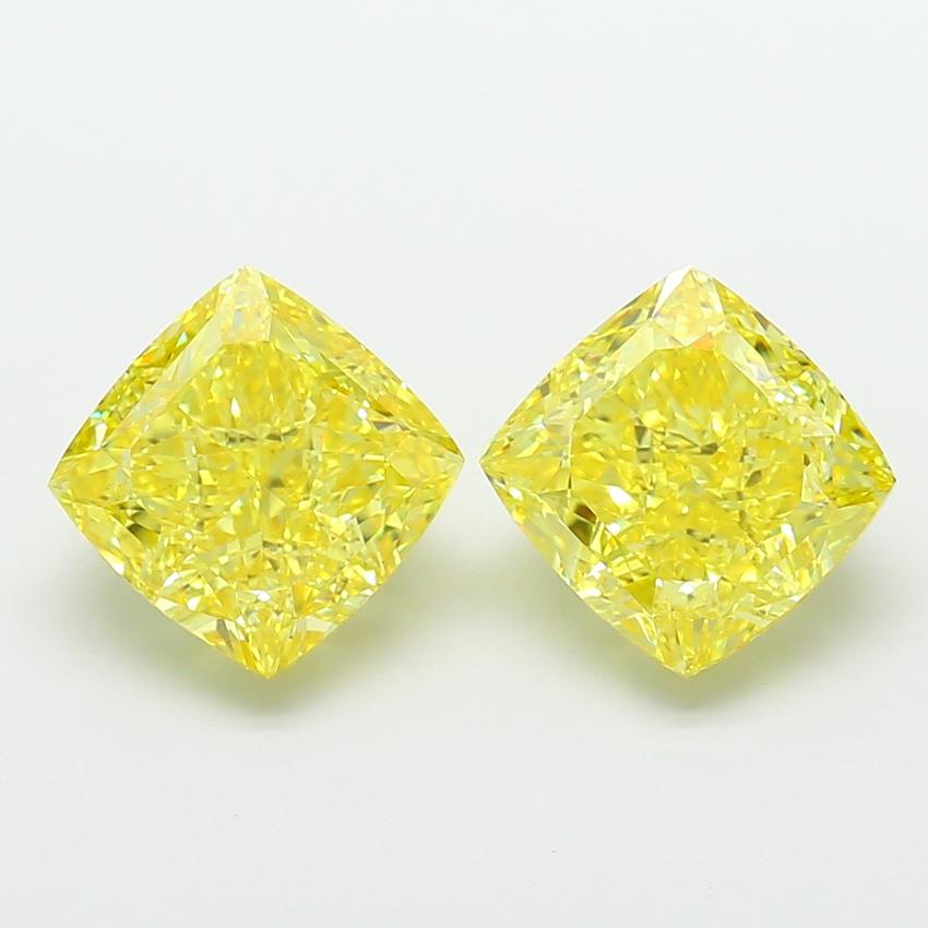 4.05 Ct. Fancy Intense  Yellow Cushion Lab Grown Diamond