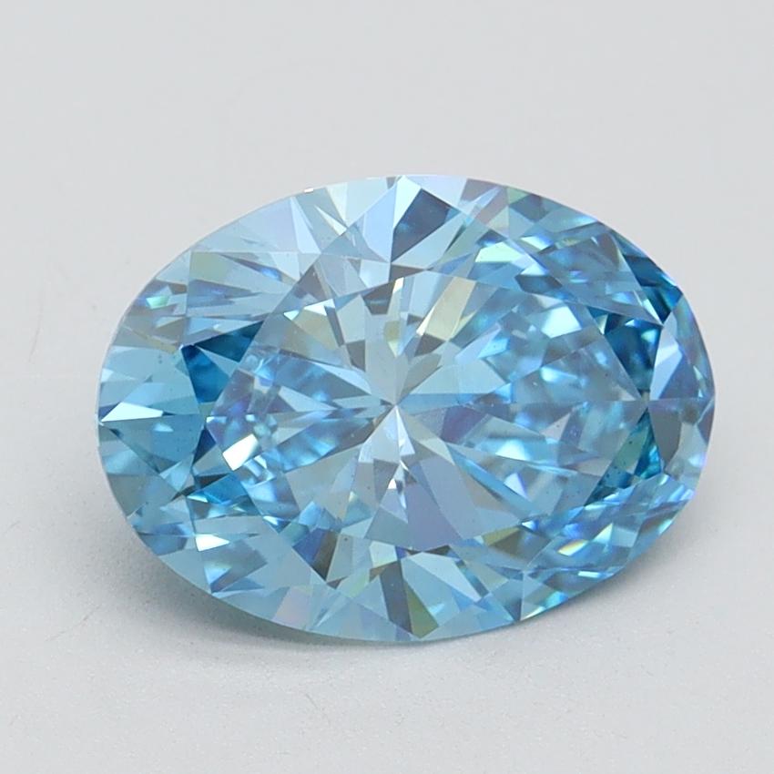 2.09 Ct. Fancy Vivid Blue Oval Lab Grown Diamond