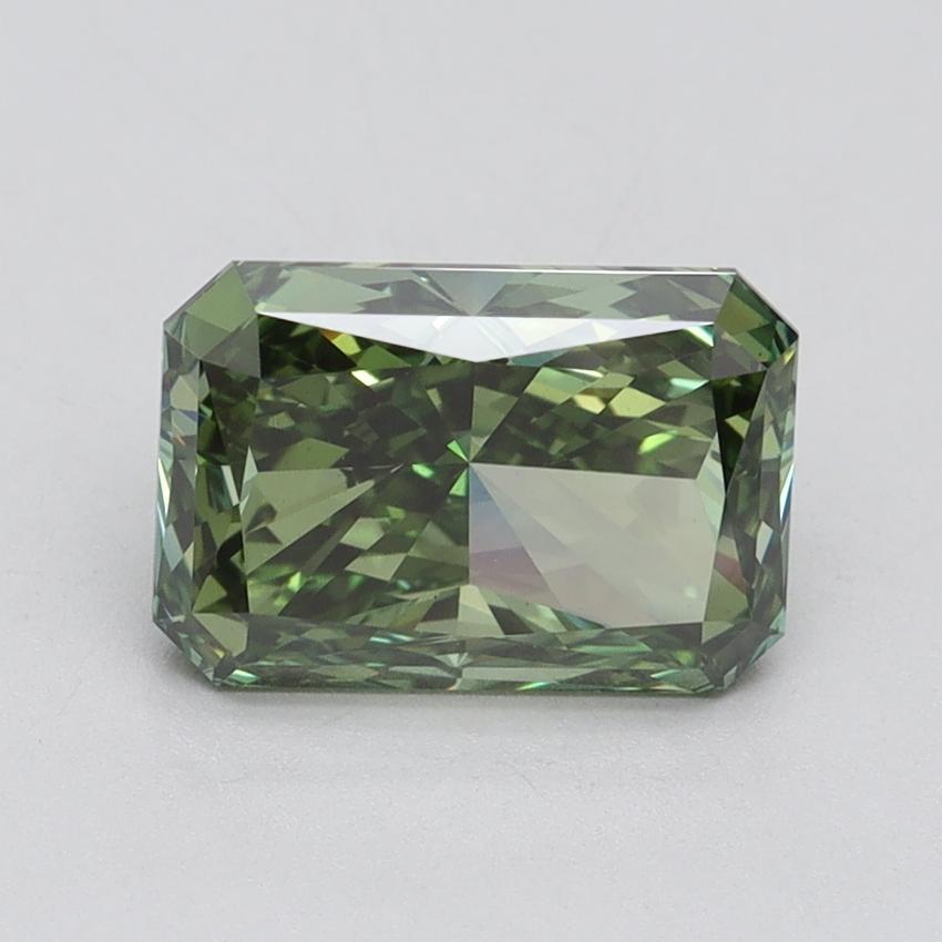 2.08 Ct. Fancy Vivid Green Radiant Lab Grown Diamond