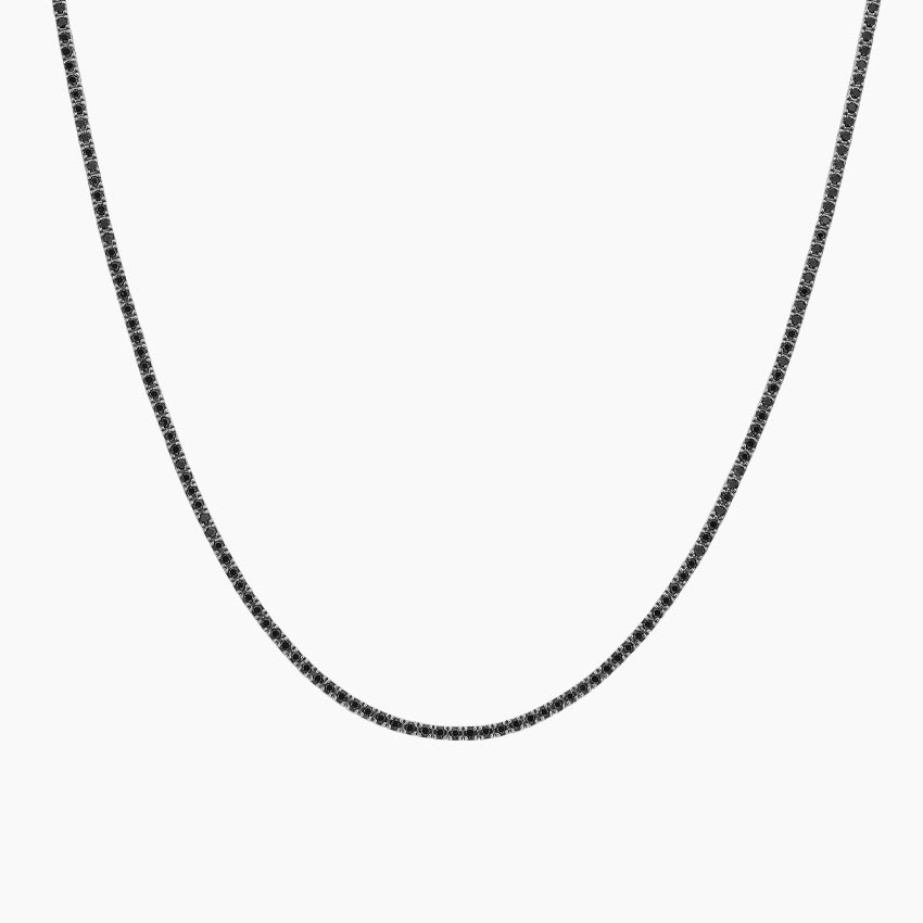 Black Diamond Tennis Necklace