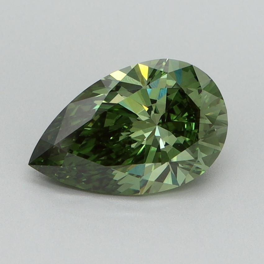 1.56 Ct. Fancy Vivid Green Pear Lab Grown Diamond