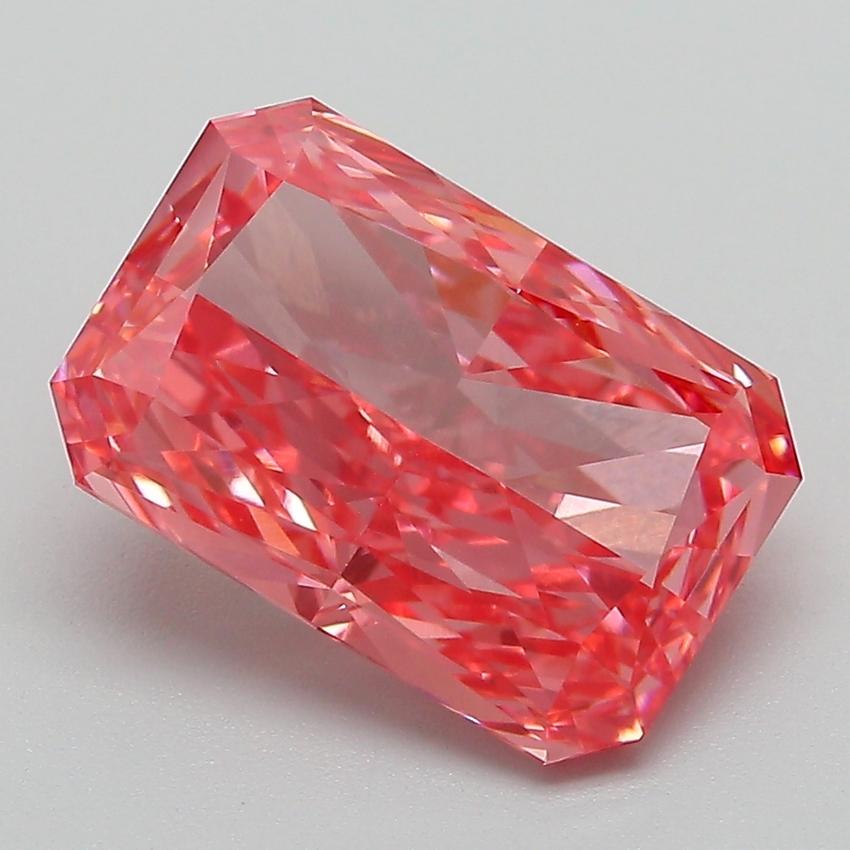 3.70 Ct. Fancy Vivid Pink Radiant Lab Grown Diamond