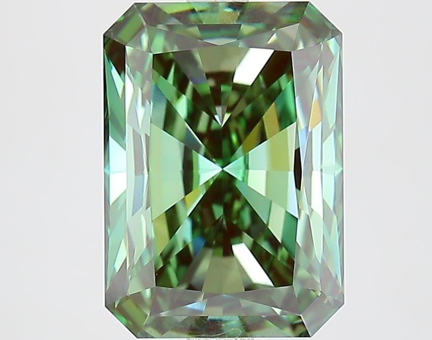 4.03 Ct. Fancy Vivid Green Radiant Lab Grown Diamond