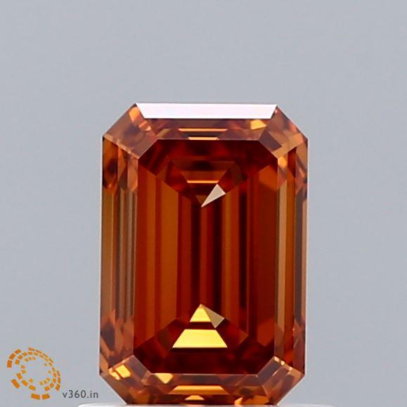 1.05 Ct. Fancy Orange Emerald Lab Grown Diamond