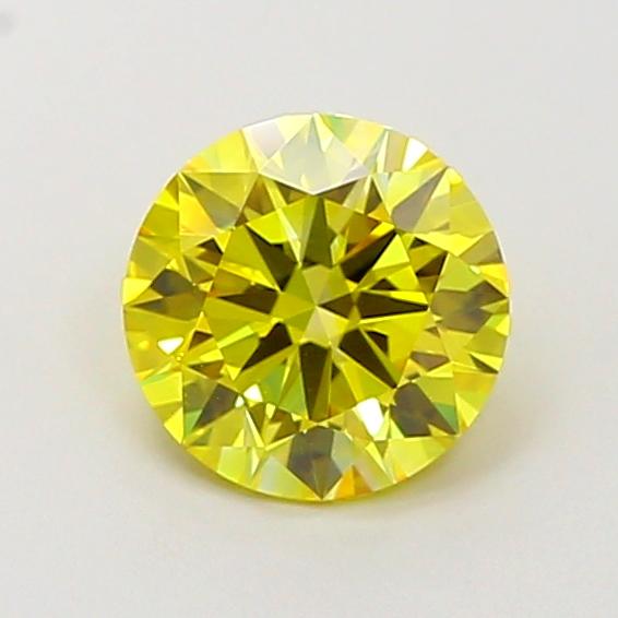1.08 Ct. Fancy Vivid Yellow Round Lab Grown Diamond