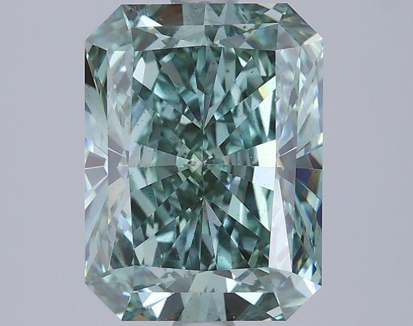 2.79 Ct. Fancy Intense Bluish Green Radiant Lab Grown Diamond