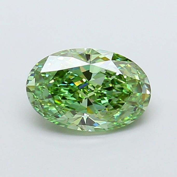 1.72 Ct. Fancy Vivid Green Oval Lab Grown Diamond