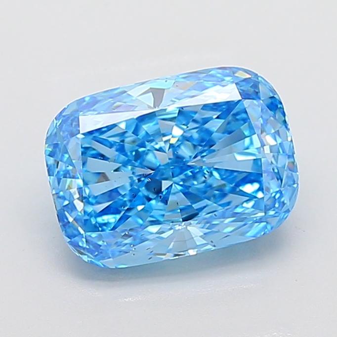 4.03 Ct. Fancy Vivid Blue Cushion Lab Grown Diamond