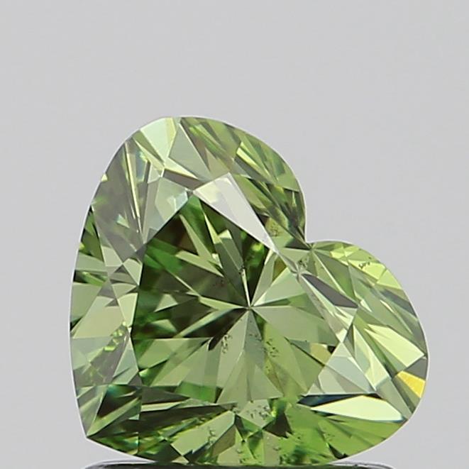 0.97 Ct. Fancy Vivid  Green Heart Lab Grown Diamond