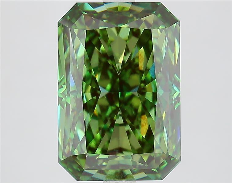 5.08 Ct. Fancy Vivid  Green Radiant Lab Grown Diamond