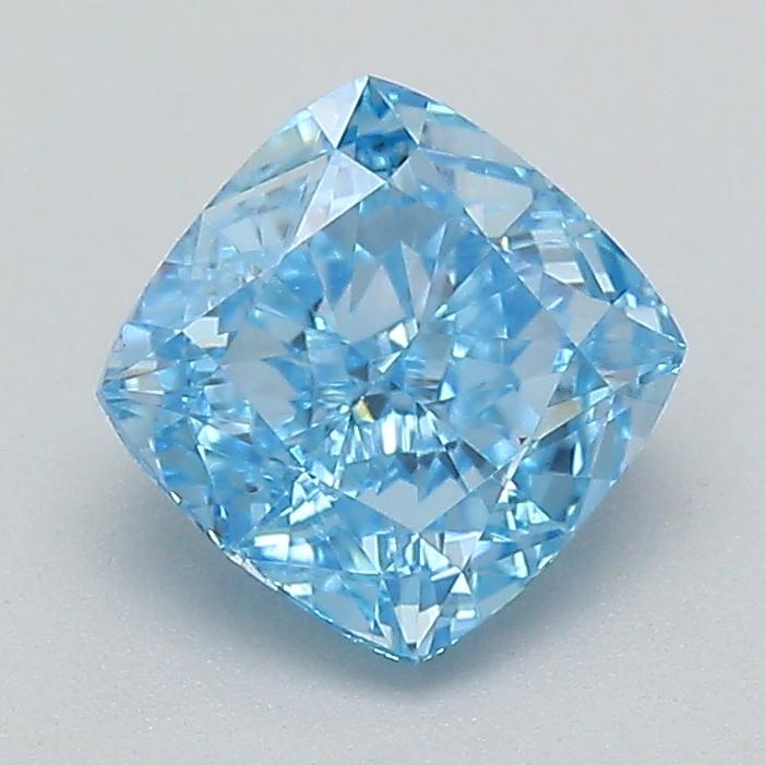 0.70 Ct. Fancy Vivid  Blue Cushion Lab Grown Diamond