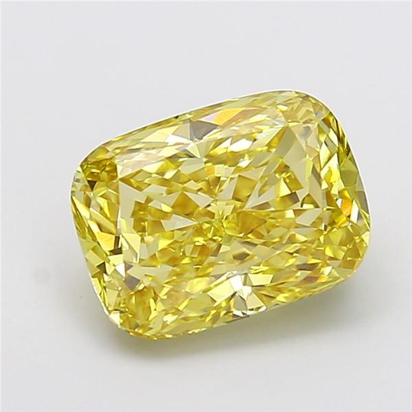 5.07 Ct. Fancy Intense Yellow Cushion Lab Grown Diamond