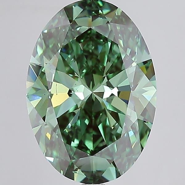 7.06 Ct. Fancy Vivid Green Oval Lab Grown Diamond