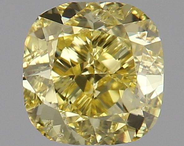 0.7 Ct. Fancy Vivid Yellow Cushion Diamond