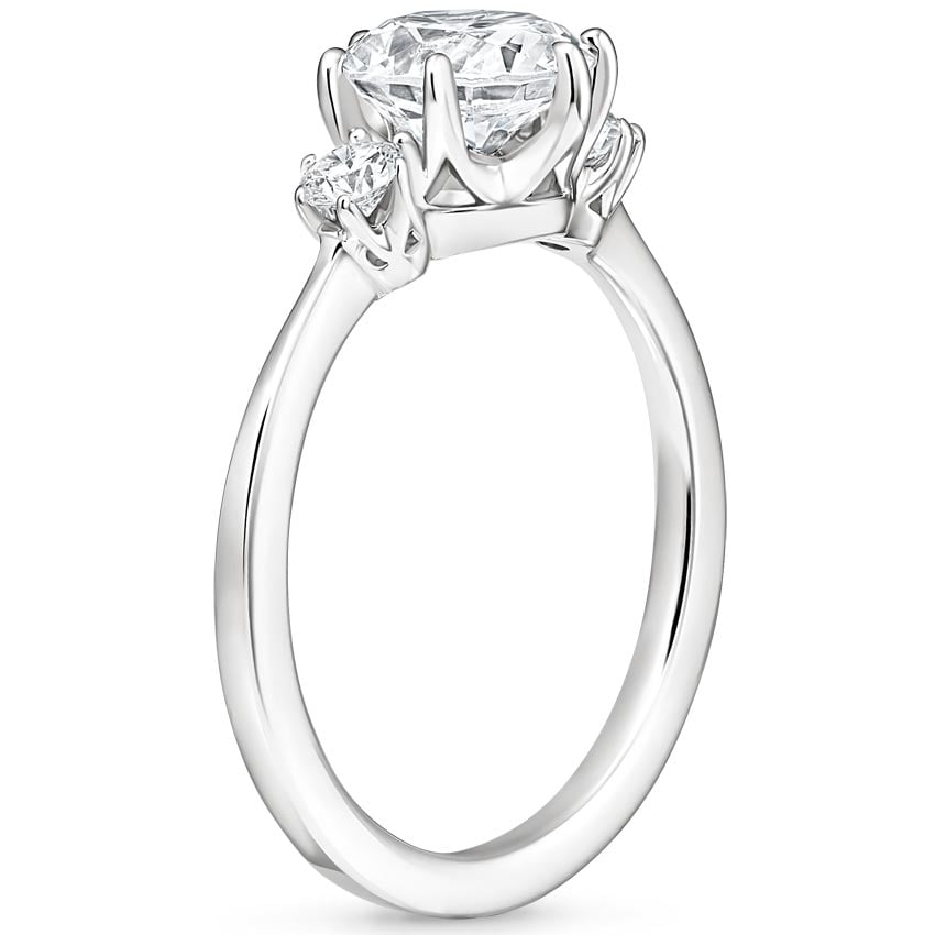 Platinum Tallula Three Stone Diamond Ring, large side view