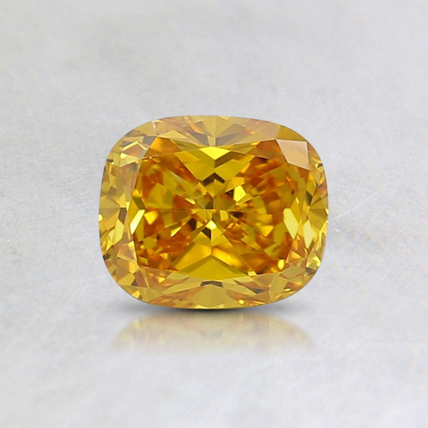 0.53 Ct. Fancy Vivid Orange-Yellow Cushion Lab Grown Diamond