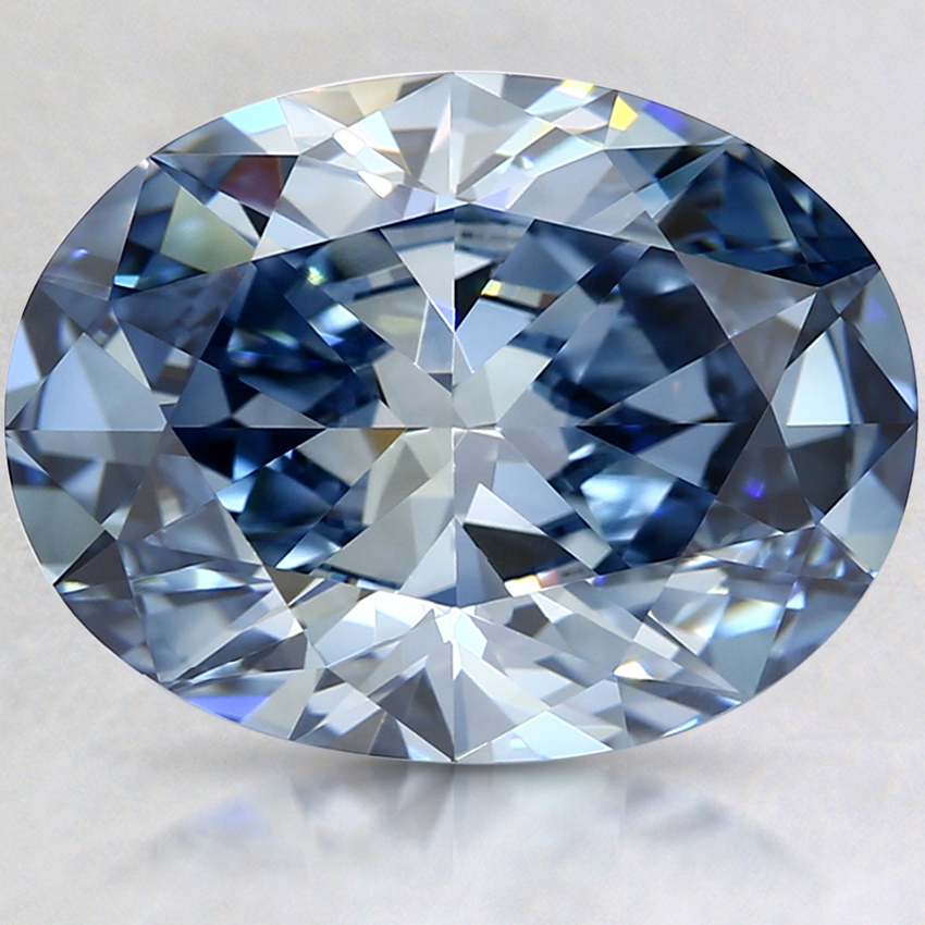 2.58 Ct. Fancy Vivid Blue Oval Lab Grown Diamond