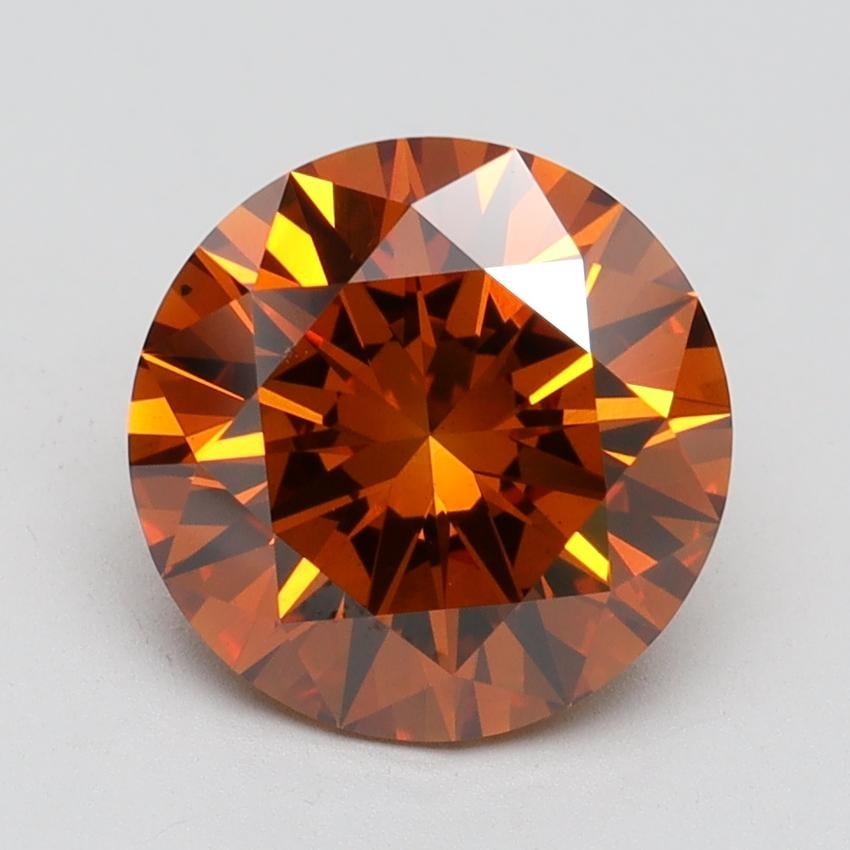3.00 Ct. Fancy Vivid Orange Round Lab Grown Diamond