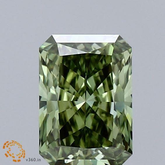 1.05 Ct. Fancy Vivid Green Radiant Lab Grown Diamond