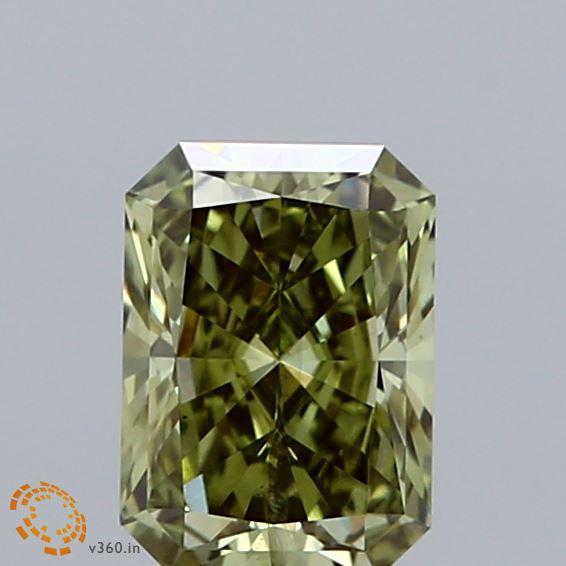 0.95 Ct. Fancy Vivid Green Radiant Lab Grown Diamond