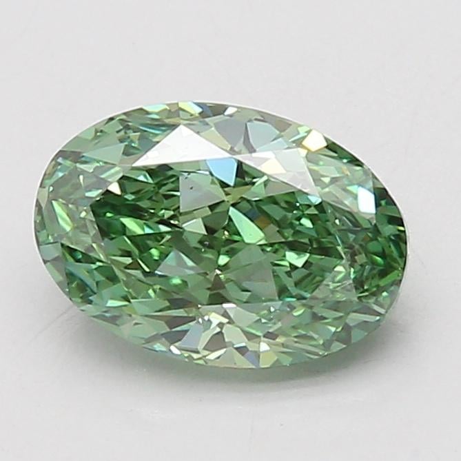 2.06 Ct. Fancy Vivid Green Oval Lab Grown Diamond
