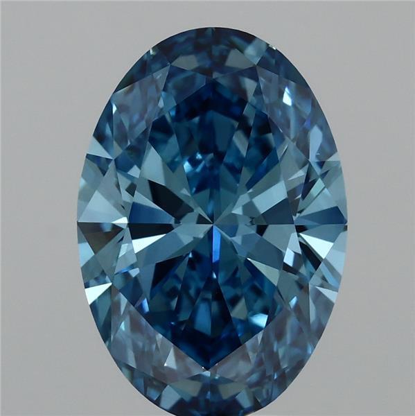 4.00 Ct. Fancy Vivid Blue Oval Lab Grown Diamond