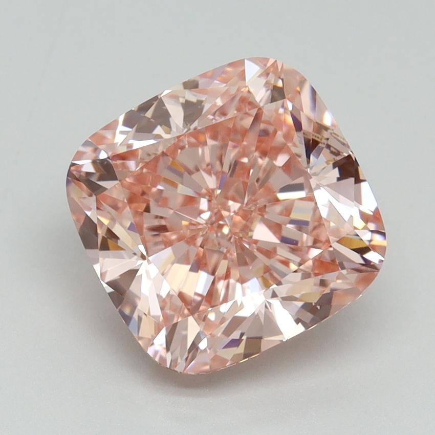 4.32 Ct. Fancy Intense Pink Cushion Lab Grown Diamond